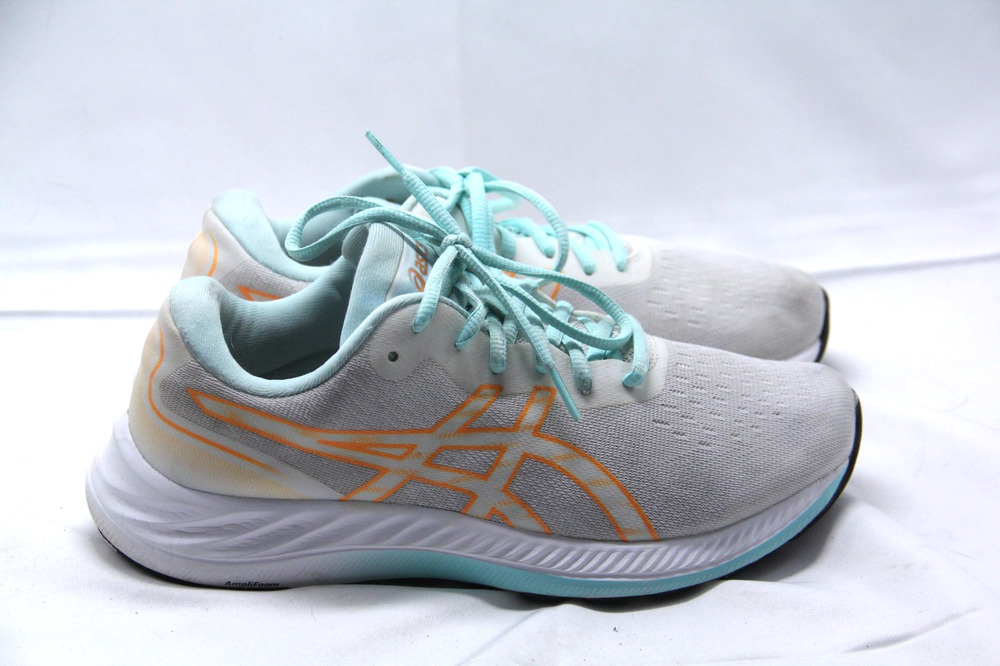 ASICS GEL Excite 9 Running Shoes Women Sz 8.5 White Orange Pop Sneaker 1012B182